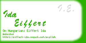 ida eiffert business card